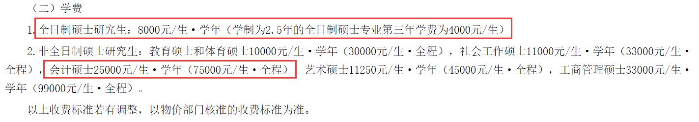 2025MPAcc学费:集美大学2025年MPAcc硕士研究生学费